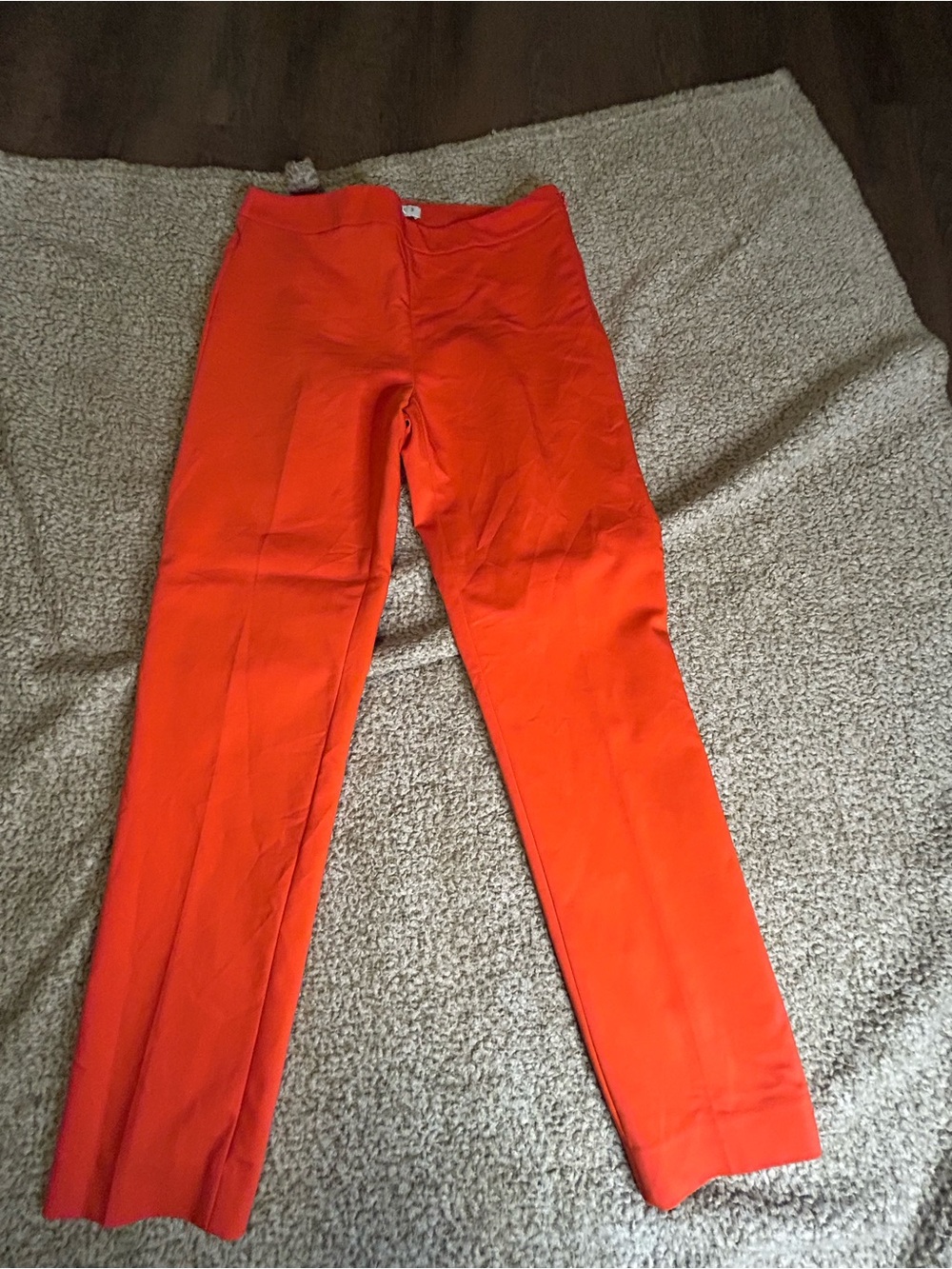 Chaus Straight-Leg Pull-On Pants in Vibrant Orange